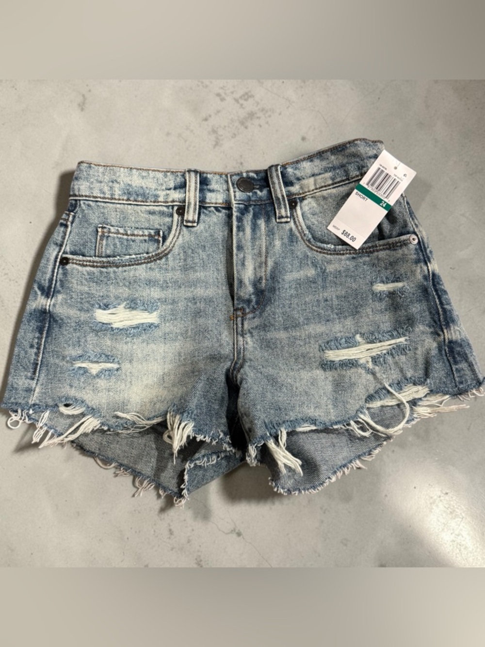 Blank NYC Distressed Light Blue Denim Cutoff Shorts
